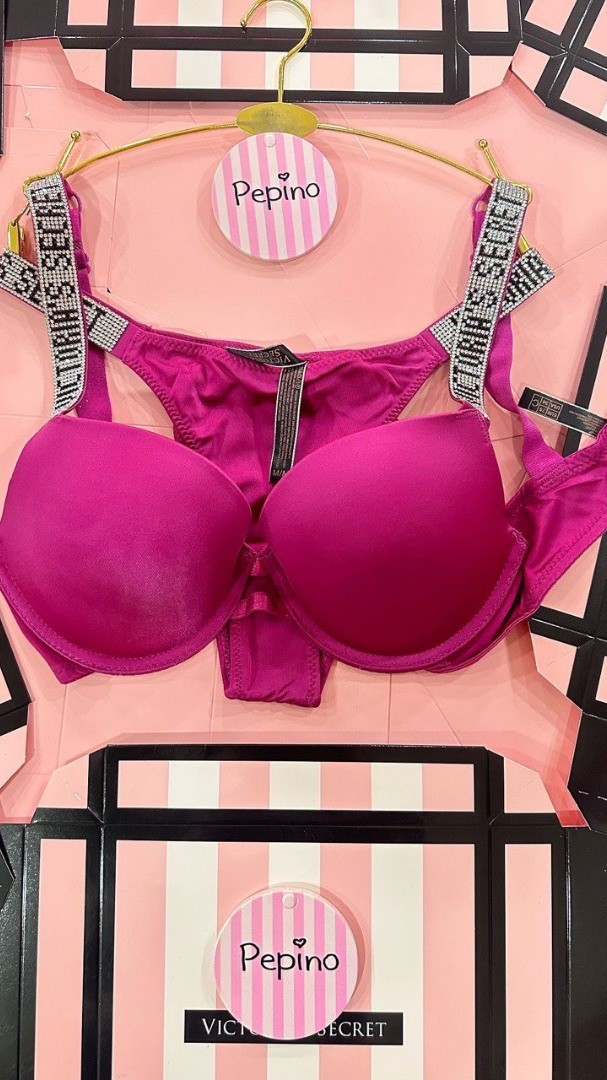 Koyu Pembe Çizgili Pijama Takımı&Vişne Çürüğü Taşlı Sütyen Takımı&Sprey Romantıc