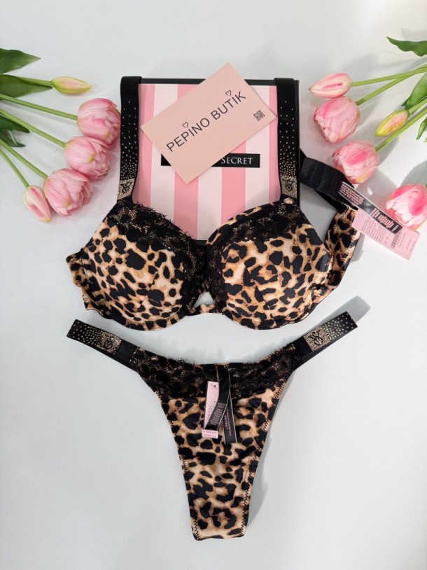 Leopar Desenli Taşlı Süten Takımı