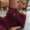 Bordo Eşofman, Crop T-Shirt & Büstiyer Takım