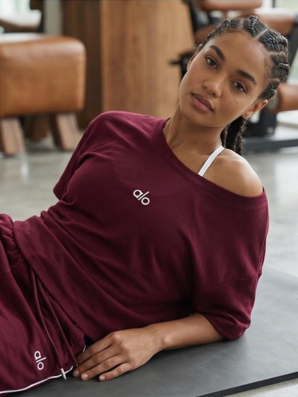 Bordo Eşofman, Crop T-Shirt & Büstiyer Takım