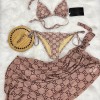 3'lü Pareolu Bikini Set