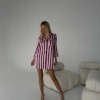 Vs Siyah Pembe İpek Saten Tunik