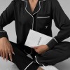 Siyah Armani İpek Saten Pijama Takımı