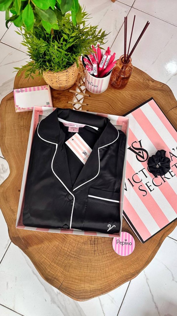 Siyah Armani İpek Saten Pijama Takımı