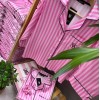 Pembe Çizgili İpek Saten Pijama Takımı