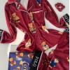 Ayıcık Desen Bordo Kadife Pijama Takımı