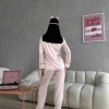 Gömlek Yaka Pembe Çizgili Armani İpek Saten Pijama Takımı