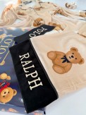 Ayıcık Desen Krem Kadife Pijama Takımı