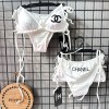 Beyaz Nakışlı Bikini Takım