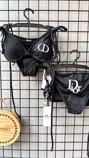 Siyah Nakışlı Bikini Takım 
