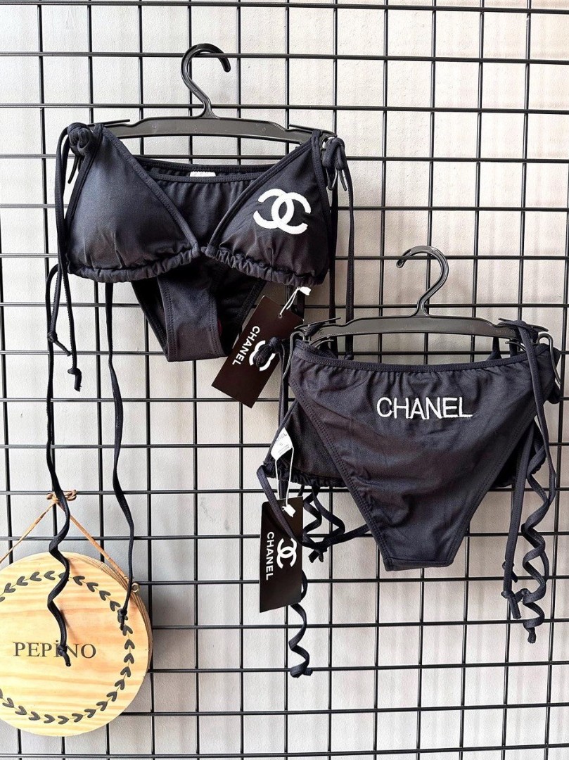 Siyah Nakışlı Bikini Takım