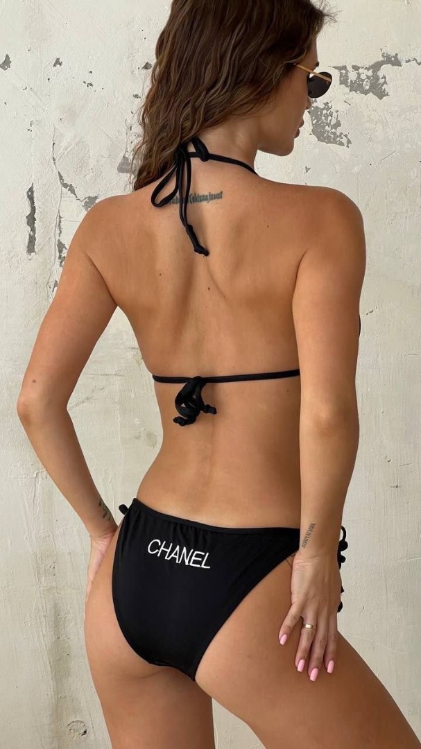 Siyah Nakışlı Bikini Takım