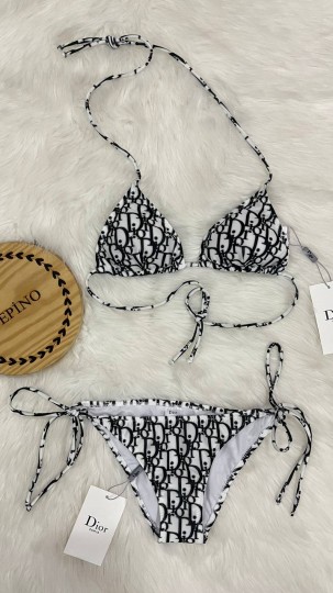 Beyaz Siyah Bikini Takım