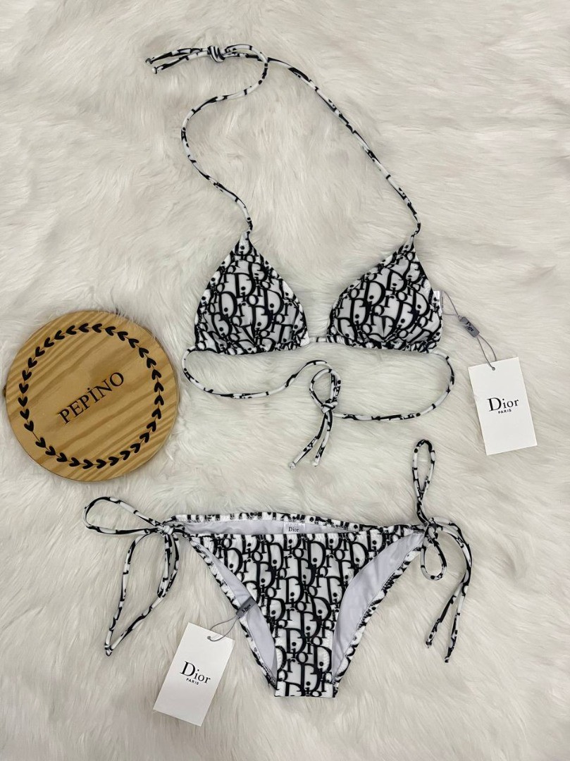 Beyaz Siyah Bikini Takım