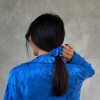 Armani Jakarlı Mavi Saten Tunik & Pantolon & Sütyen Set