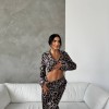 Armani Leopar Desenli Saten Pijama Takımı