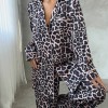 Armani Leopar Baskılı Saten Tunik & Pantolon & Sütyen Set
