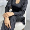 3'Lü Siyah İpek Saten Set 