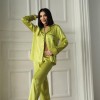Yağ Yeşili Armani İpek Saten Pijama Takımı