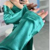 3'Lü Yeşil İpek Saten Set 