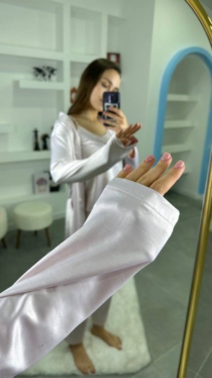 3'Lü Pudra İpek Saten Set 