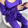 3'Lü Mor İpek Saten Set 