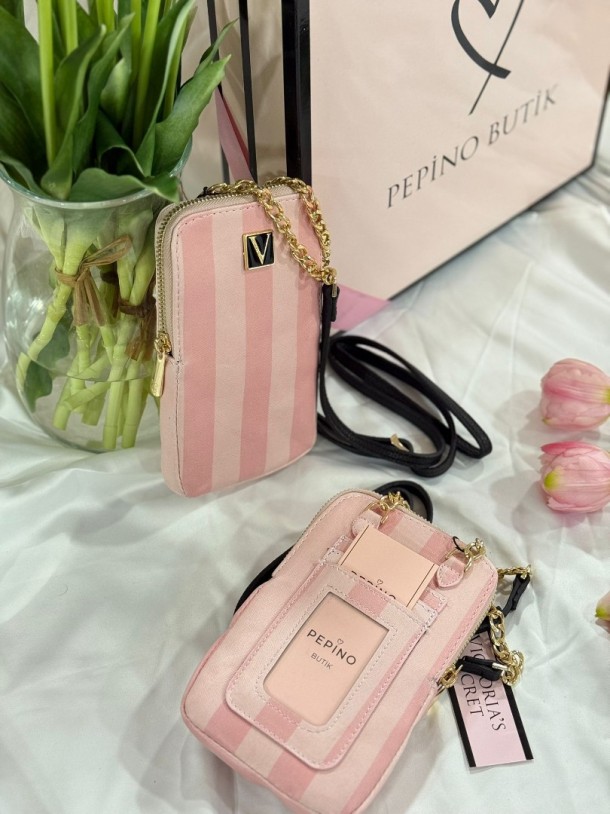 Vs Pembe Çizgili Çapraz Çanta