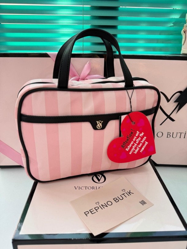 Vs Pembe Çizgili Ekspres Seyehat Çantası