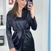 3'Lü Siyah İpek Saten Set 