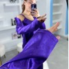 3'Lü Mor İpek Saten Set 