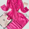 Vs Şeker Pembe Armani İpek Saten Pijama Takımı