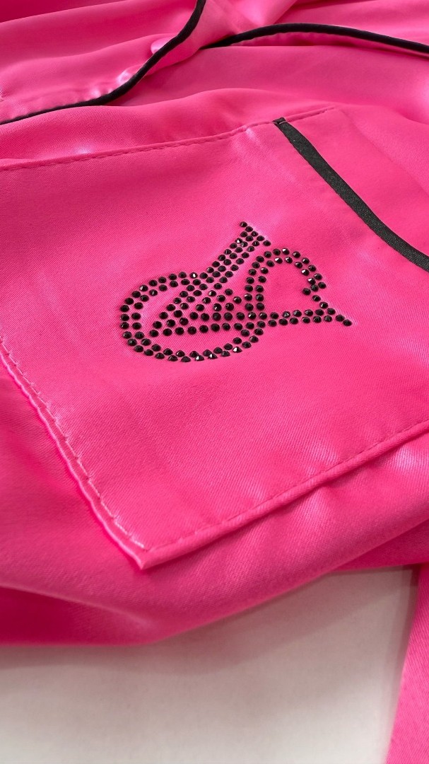 Vs Şeker Pembe Armani İpek Saten Pijama Takımı
